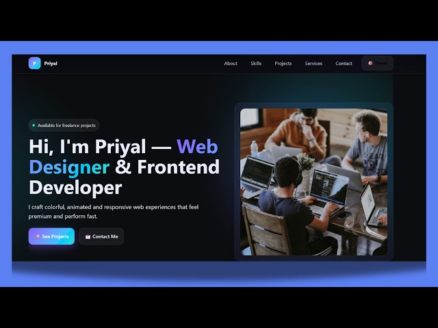 Responsive Personal Portfolio Website Using HTML CSS JS |With Source code|#portfoliowebsite