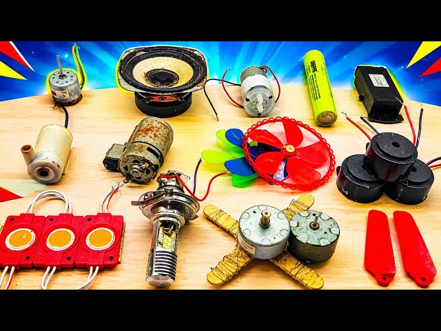 DC Motor Testing | Mini Fan Speaker & Electronic Parts | Best DIY Science Experiments Using Scrap DC