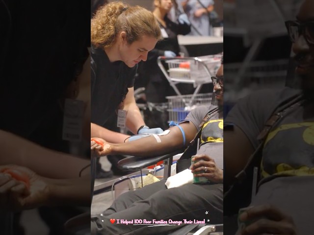 MrBeast    🩸 MrBeast Organizes a Blood Drive for People in Need! #mrbeast #paidpartner #algorithm