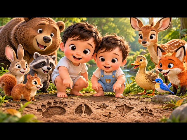 Whose Footprints Are These? 🐾 | Baby, Kids & Toddler Fun Learning | Animal Adventure