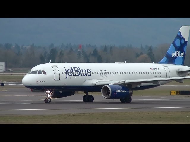 JetBlue N634JB A320 Takeoff Portland Airport (PDX)