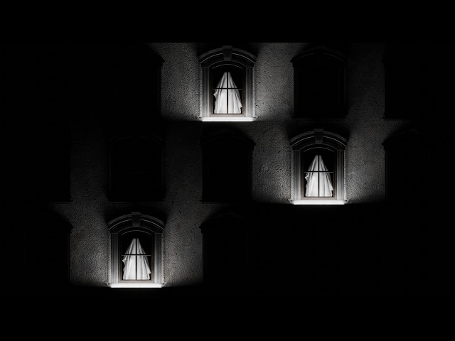 1 Hour Spooky Haunted Mansion Ghost Windows Loop 4K No Audio | Halloween VJ Visual Background