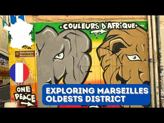 Walking: Marseille, France. Walk in hipster Le Panier district.