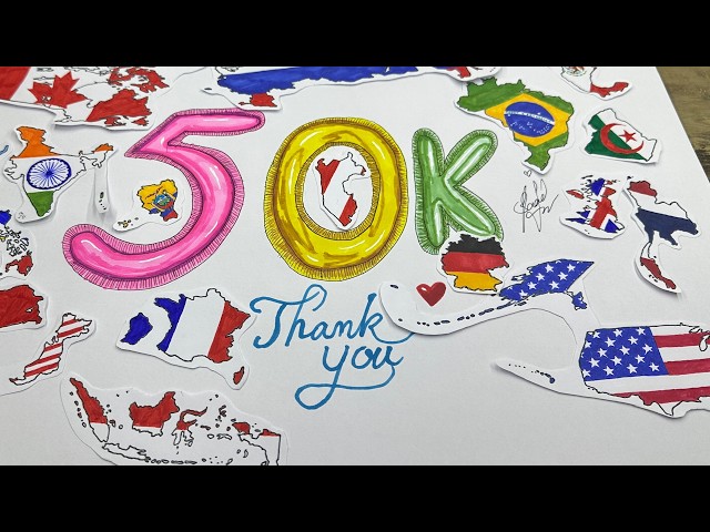 50K Special Drawing 🌎| Flag Maps of the Top 20 Countries That Watch Me the Most