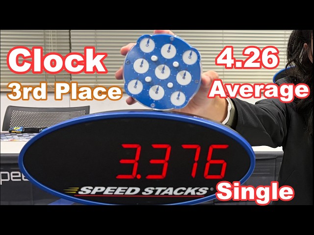 Clock 3.37 PR Single/4.26 PR Average (3rd Place)