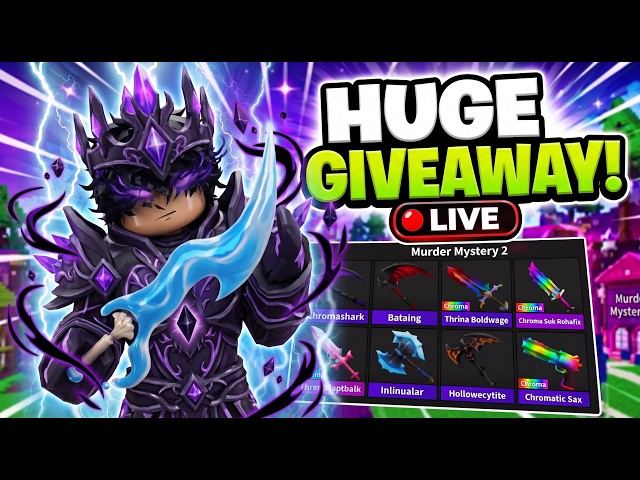🔴MM2 GIVEAWAY LIVE!🔴 Get Your Free GODLYS! 🎁 #mm2 #roblox #mm2giveaway #murdermystery2