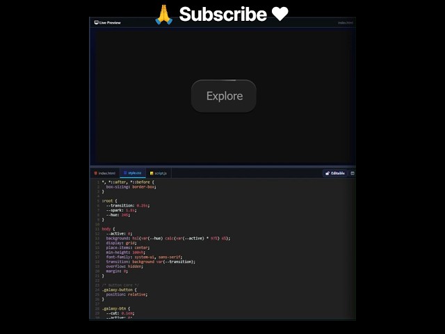 This CSS Button Has Its Own Galaxy 🌌✨ | Pure HTML CSS JS #shorts
