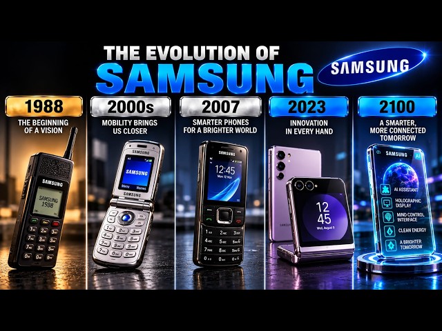 The Evolution of Samsung Phones 📱 1988–2100 | From the First Phone to the Future