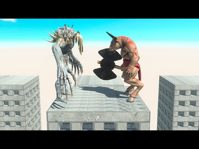 Fantasy vs Infernals on Wobbly Building - Animal Revolt Battle Simulator