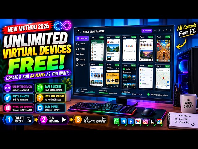 How to Create Multiple Virtual Android Devices | Step-by-Step Guide 2026 ✅