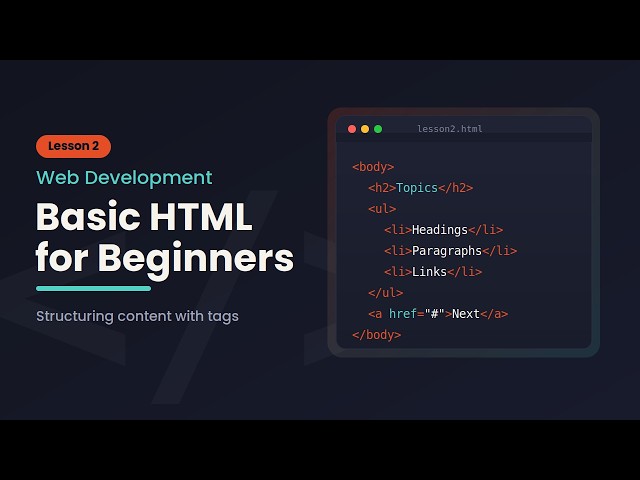 Web Development | Basic HTML for Beginners Lesson 2