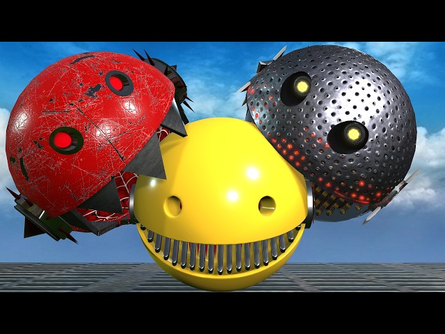 Robot Pacman vs Cartoon Cat vs  Pacman vs Monster Pacman 35