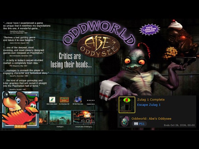 Oddworld: Abe's Oddysee (PS1, 1997) || RetroAchievement's AoTW - Week 42: Escape Zulag 1