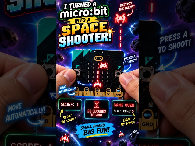 How to Build a Spaceship Game in Minutes 🚀 #tutorial #coding #electronics