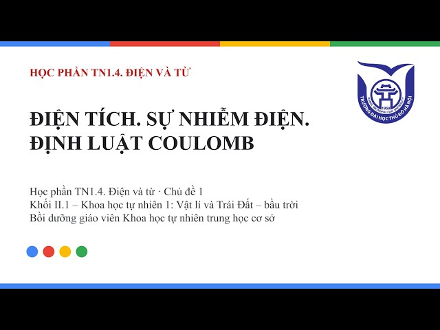 TN1.4 – Chủ đề 1. Điện tích. Sự nhiễm điện. Định luật Coulomb | Bồi dưỡng GV KHTN THCS