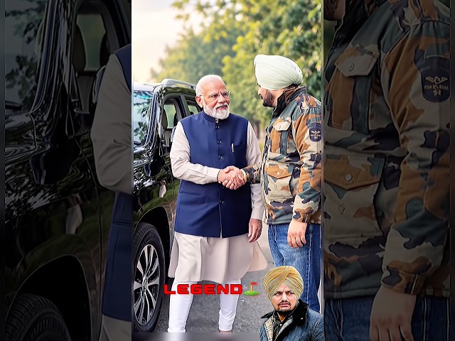 Sidhumoosewala with narendra modi ⛳️❤️‍🩹 #sidhumoosewala #narendramodi #youtubeshorts #shortsfeed