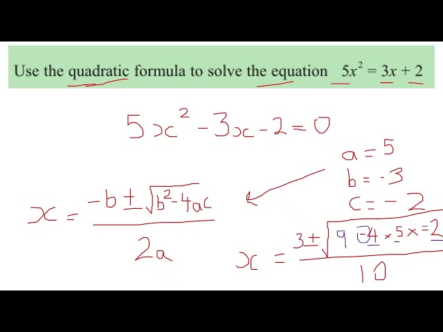 Quadratic Formula GCSE Maths Higher Tier pure maths year 11 year 12 year 10 maths higher tier set 1
