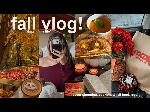 FALL VLOG!🍂 cozy days in my life, fall decor shopping, cozy meals, & book recs!