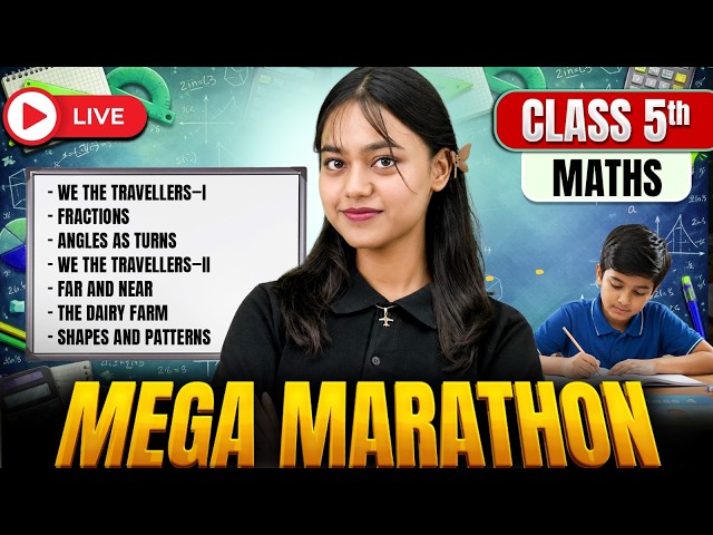 MEGA MARATHON LIVE | Class 5 | Complete Revision | Maths | Mansi Ma'am
