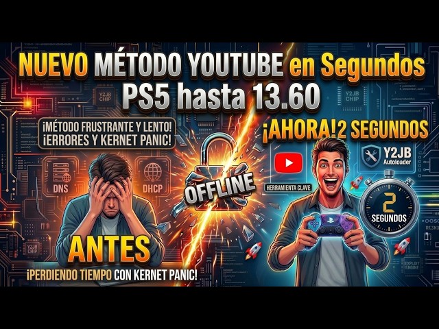 NEW YOUTUBE METHOD in Seconds 🚀 PS5 up to 13.60 OFFLINE (Y2JB Autoloader)