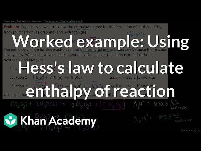 Using Hess's law to calculate enthalpy of reaction | Chemistry | Khan Academy (IN accent)