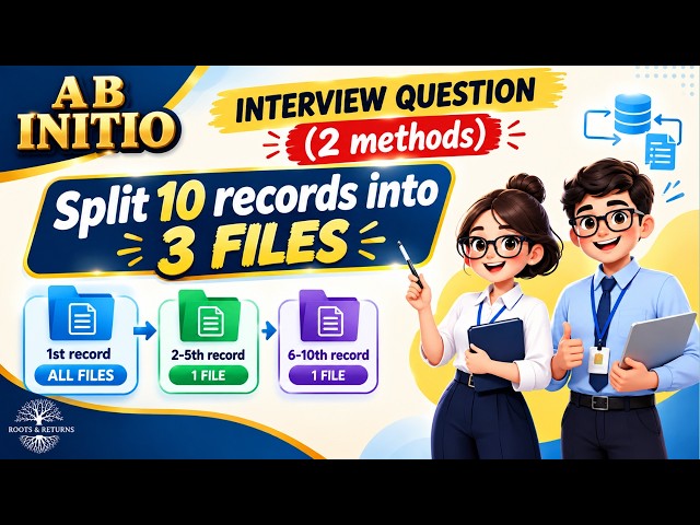 Split 10 records into 3 files (2 Methods) - Abinitio Interview Qs Solved!