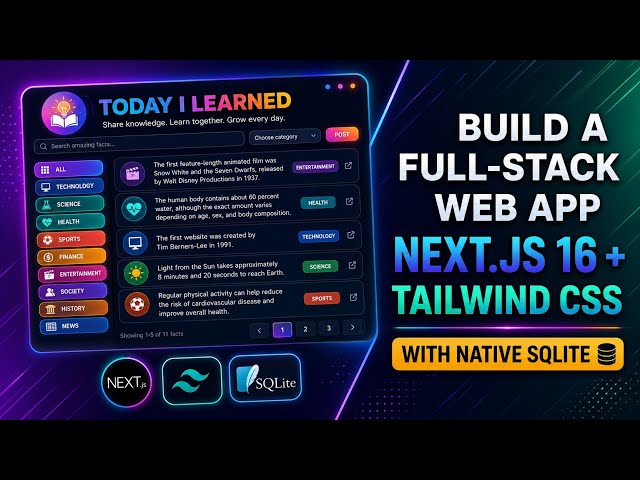 8.Build a Full-Stack “Today I Learned” App with Next.js 16 | Building the UI| FactCard & Fact List 🚀