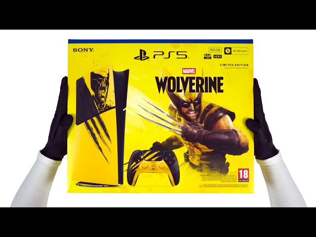 Unboxing The PS5 Marvel’s Wolverine Battle Yellow Limited Edition Console - ASMR