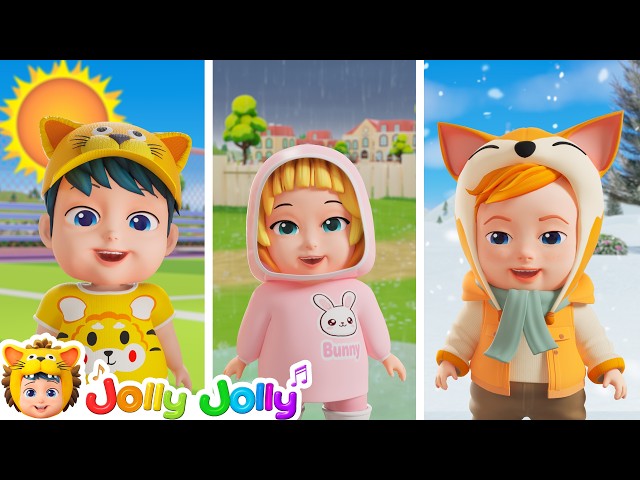 Weather Song ☀️☔️☁️❄️| What should I wear today? | How's the Weather | Jolly Jolly - Nursery Rhymes
