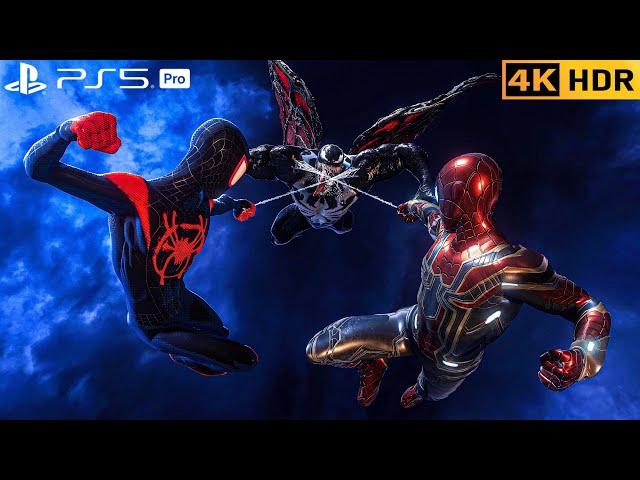 (PS5 PRO) Tom Holland Nanotech & Miles Vs Venom Spiderman 2 | 4K HDR |
