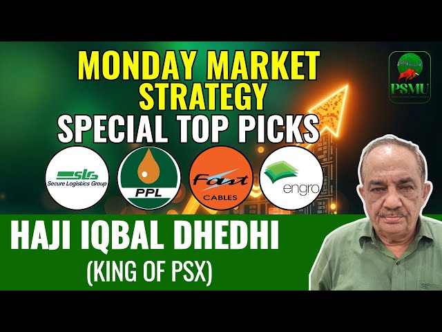 Monday Market Strategy | PSX Top Picks: SLG, PPL, FAST Cables & ENGRO | Haji Iqbal Dhedhi