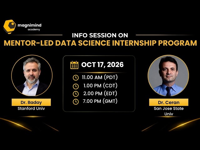 Info Session on Mentor-Led Data Science Internship Program