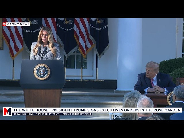 🇺🇸 President Trump and First Lady Melania Sign New Executive Order in the Rose Garden [LIVE]