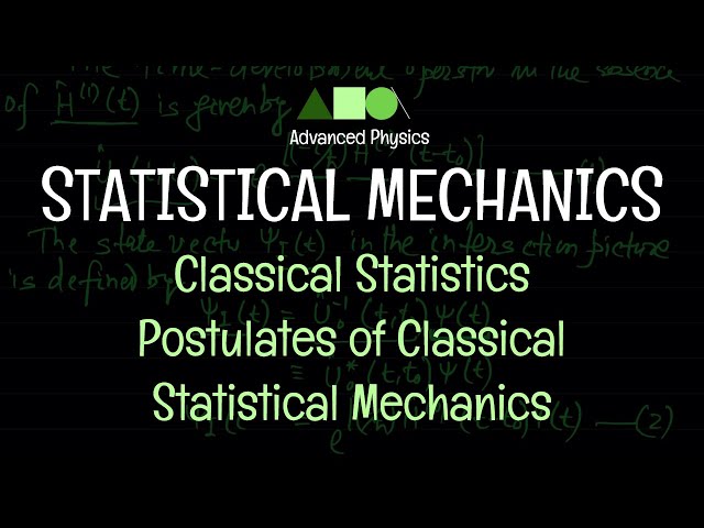 Statistical Mechanics - Classical Statistics : Postulates of Classical Statistical Mechanics