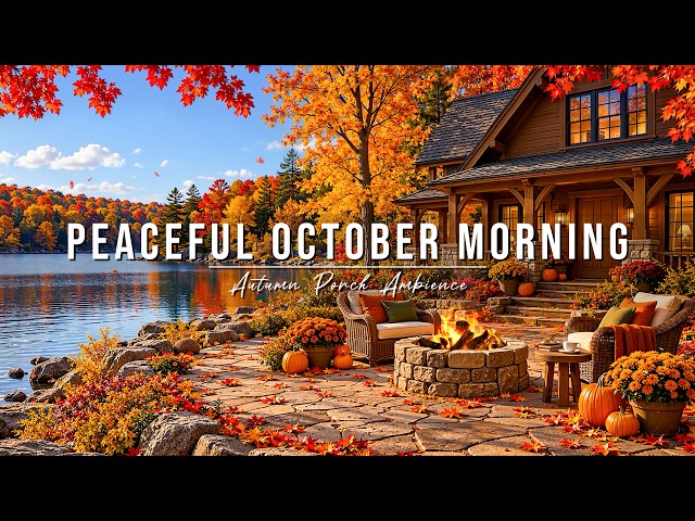 Peaceful October Morning Jazz for a Good Day 🍂  Autumn Porch Ambience with Relaxing Jazz Piano Music