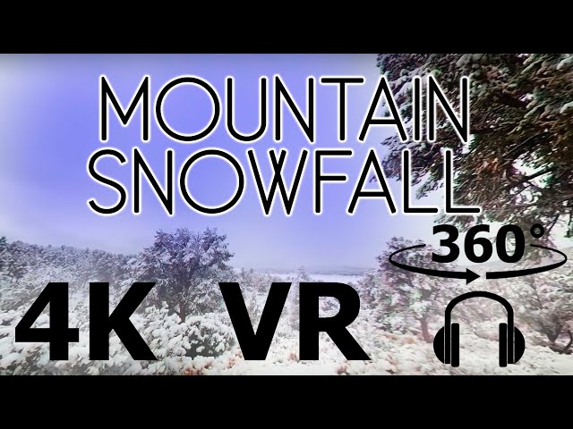 Mountain Forest Snowfall - VR 360 - 4K Video - Soothing Surround Nature Sounds - ASMR CaliScapes