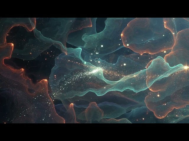 Teal Gold Nebula Silk Flow Seamless Loop 4K No Copyright