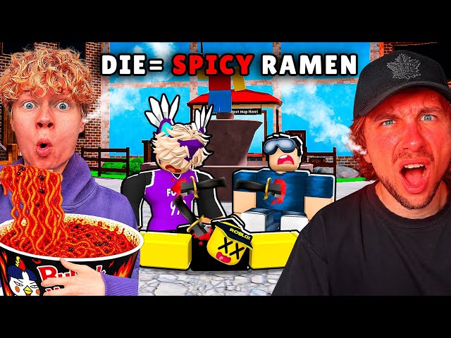 ROBLOX MM2 BUT IF WE DIE, WE EAT SPICY NOODLES.. (extreme hot)