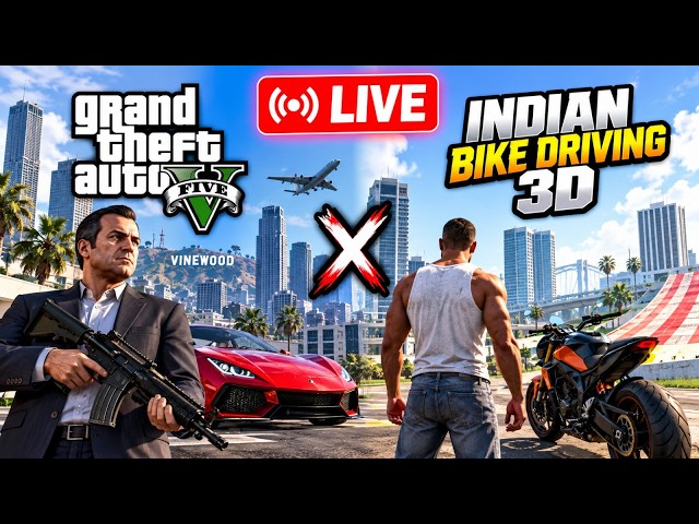 🔥 GTA 5 MOD IN INDIAN BIKE DRIVING 3D 🔥 | LIVE STREAM 🚨