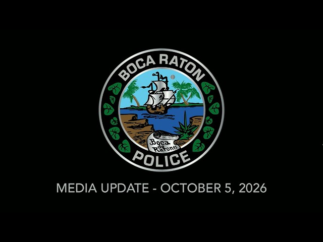Boca Raton Police - Chief Phelps to provide update on Dec 2024 Officer-Involved Shooting 10.05.2026