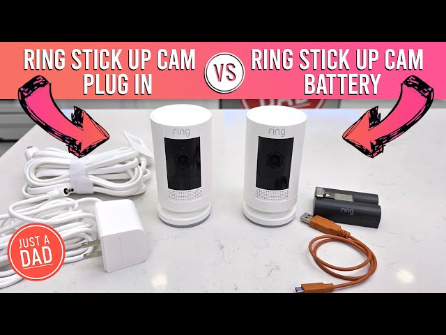 Ring Stick Up Cam Security Camera Works with Alexa COMPARISON: Plug-In vs Battery