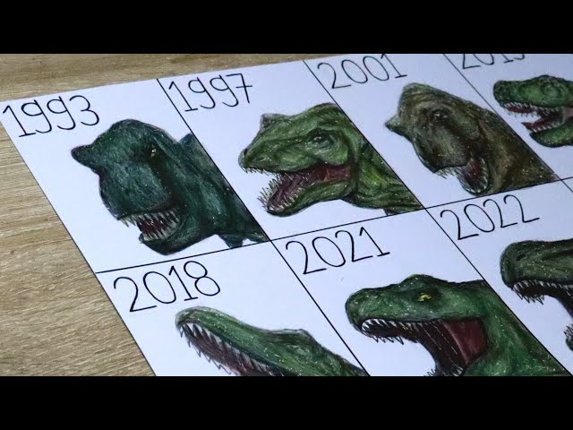 I Drew the FULL Evolution of the T-REX! (Jurassic 1993–2025)