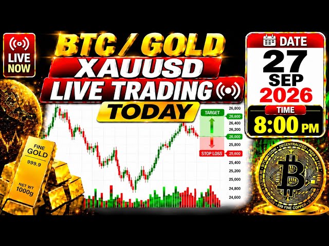 🔥 LIVE:Bitcoin (BTC) & Gold ( XAUUSD)  Live Market Analysis & Trading |27-SEP #cryptolive#VIDEO