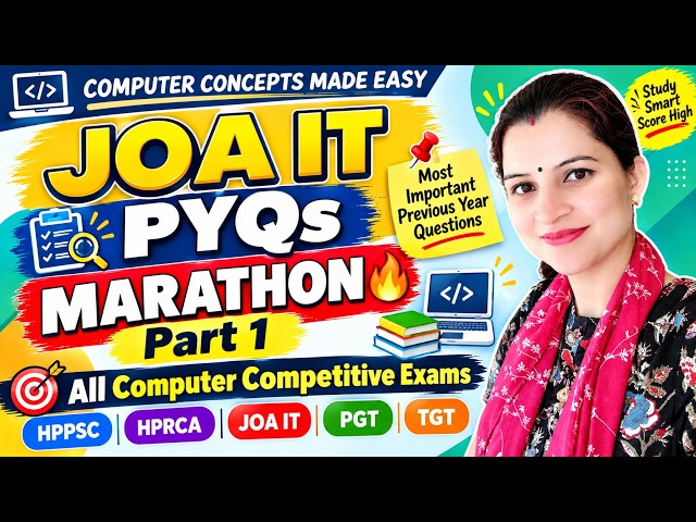 JOA IT PYQs MARATHON 🔥 Part 1 | Most Important Computer Previous Year Questions......