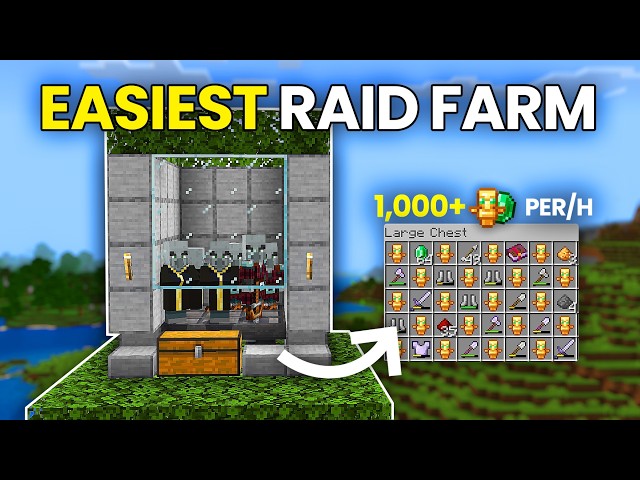NEW EASIEST RAID FARM in Minecraft Bedrock 26.5+ !