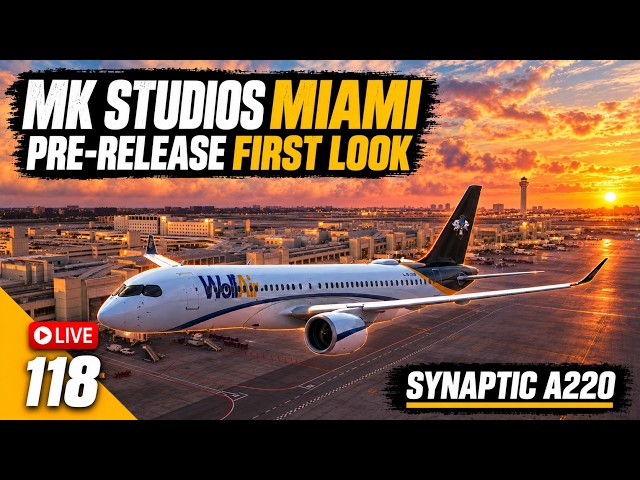 Virtual Airline Flights | NEW MK Studios MIAMI | Flying the Synaptic A220