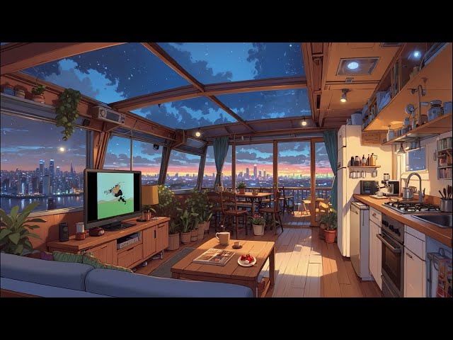 Warm Loft with City Views 🌃 Lofi Beats for Study & Relax 🌠