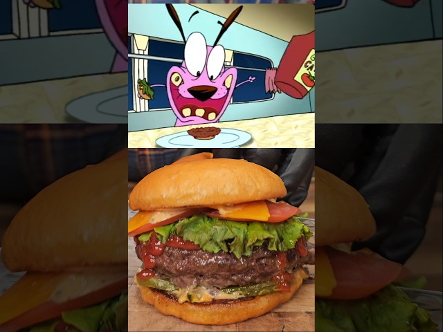 Nowhere's Beefy Buttery Mega Melty Monster Burger!🍔 #shorts #courage #burger #cartoonnetwork