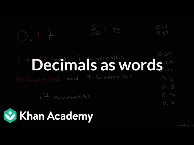 Decimals as words | Math | Khan Academy (IN accent)