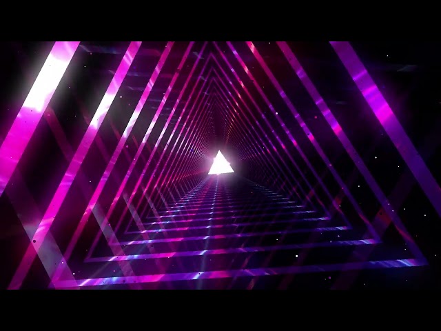 12 Hours PERFECT 4K 60FPS Loop 003 4K Neon Tunnel VJ Loop Motion Background  Triangle Tunnel VJ